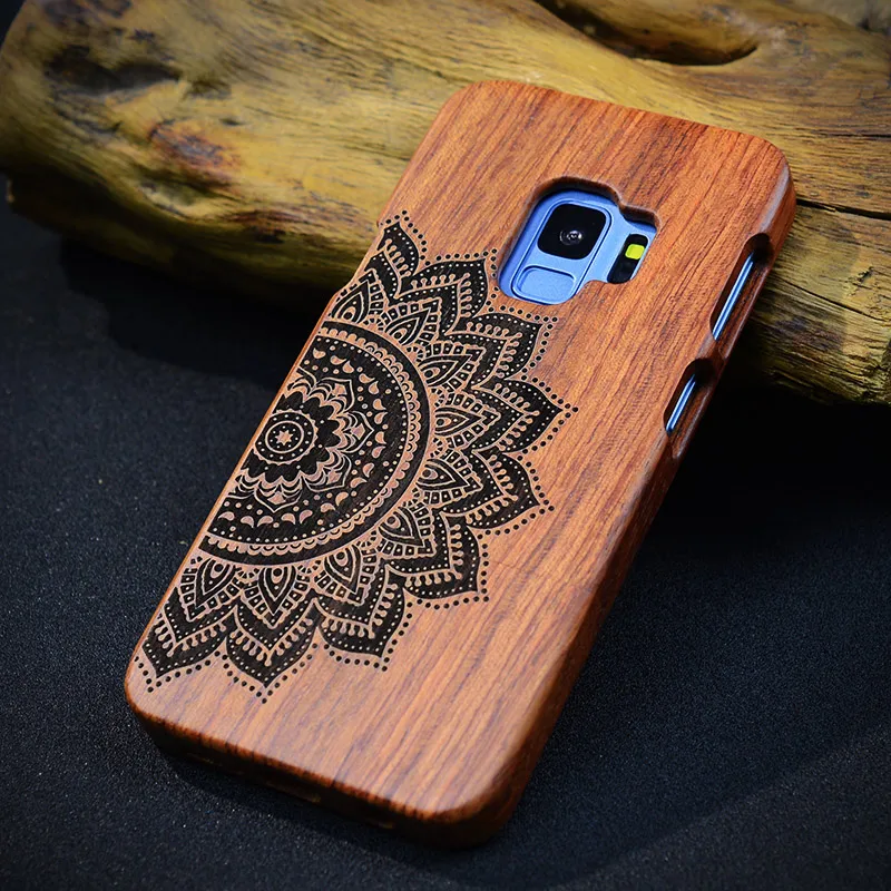 Real Wood Винтаж деревянные Чехлы для телефона для samsung Galaxy S8 S9 плюс реальные Ганеша Деревянный чехол для телефона samsung Galaxy Note 8 9 S7 Edge чехол - Цвет: Real Wood