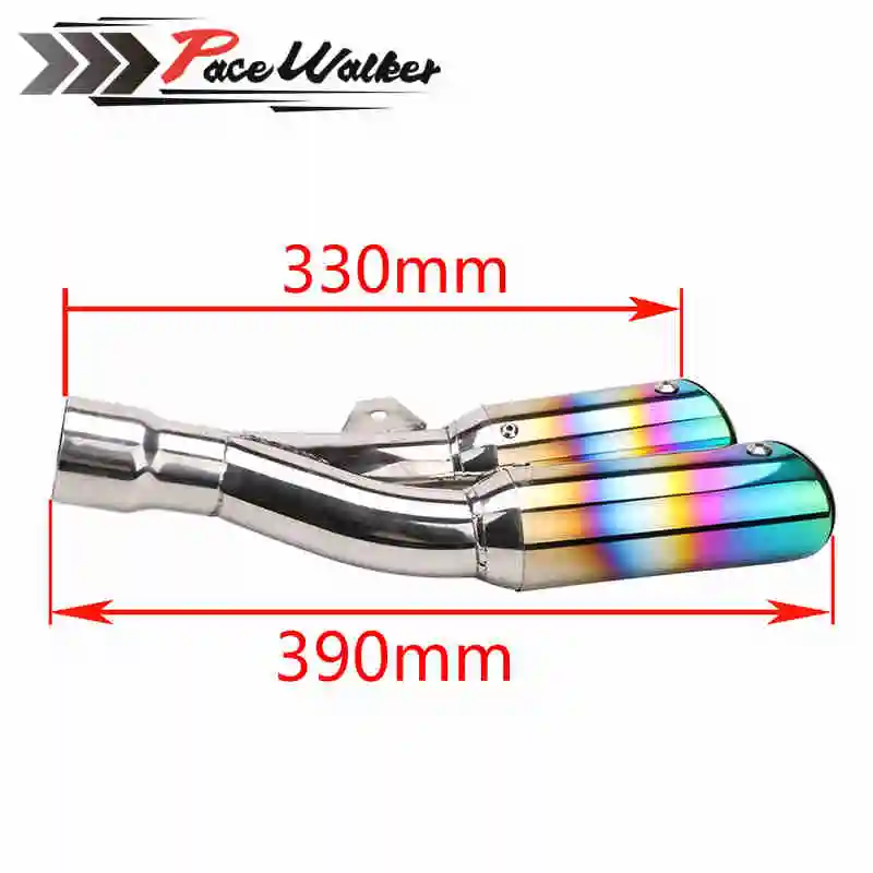 Универсальный двойной Мотоцикл выхлопная труба глушителя слипоны для