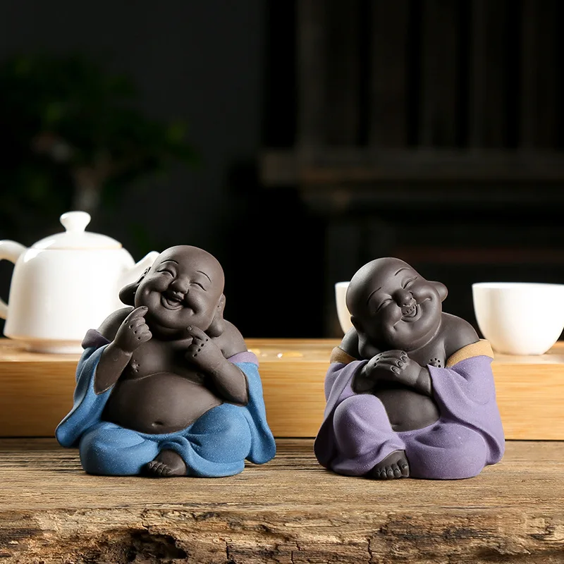 Керамические статуи Будды с фиолетовым песочным чаем для домашнего декора | Дом и