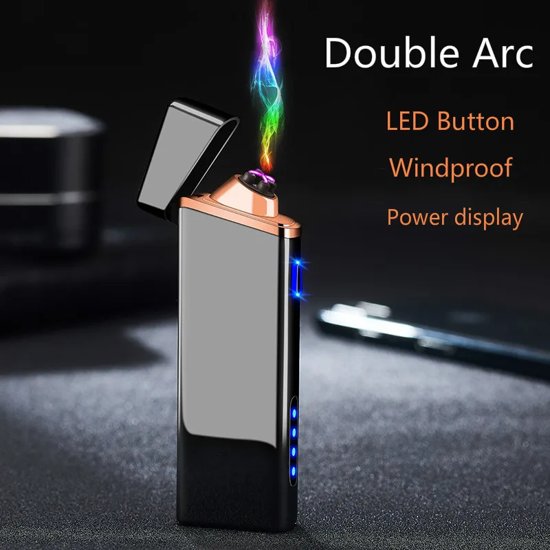 Новинка USB перезаряжаемая дуговая плазма ветрозащитная зажигалка сигареты для