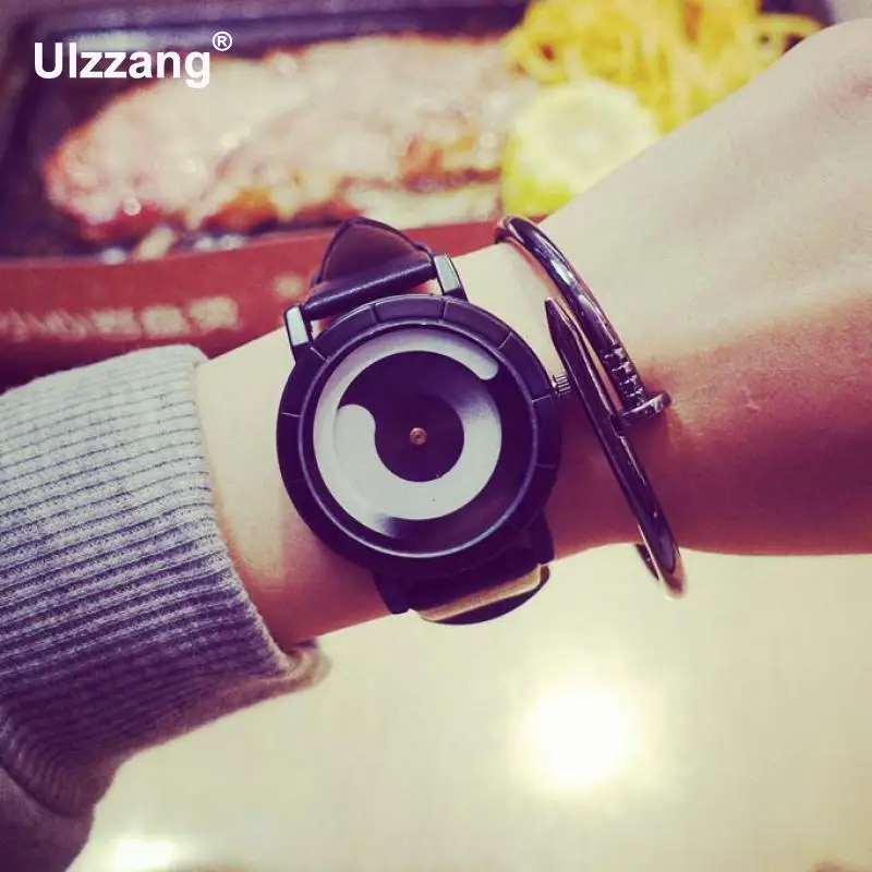 Модные Черные Стильные футуристические женские и мужские кварцевые наручные