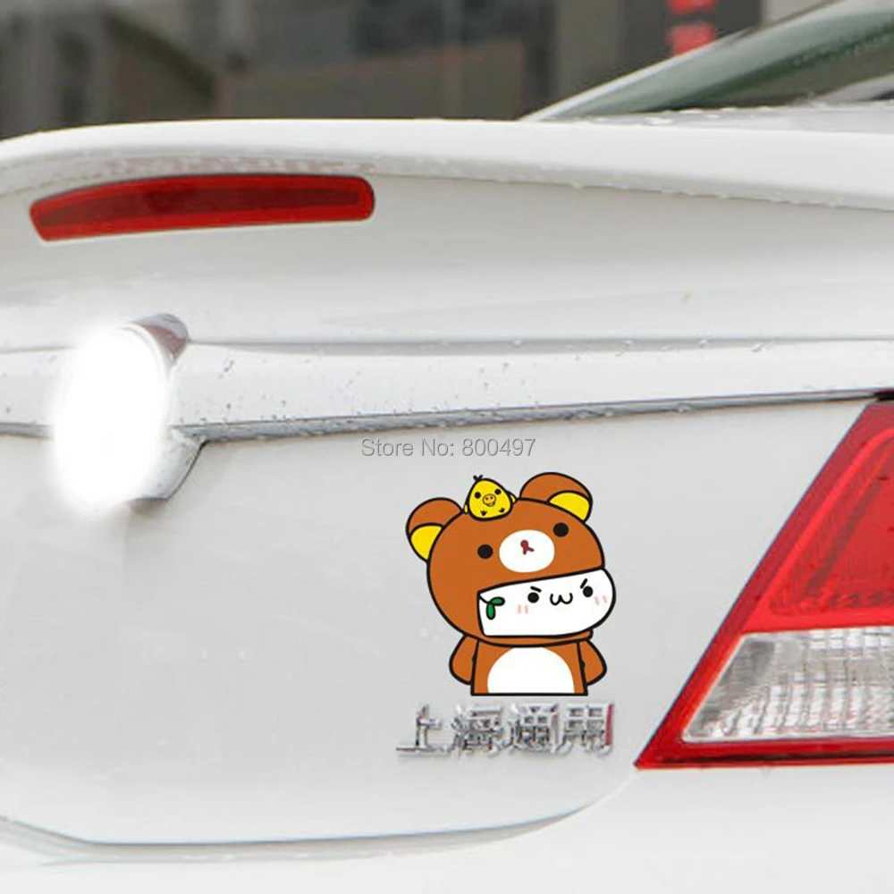 Новый дизайн мультфильм милый медведь Rilakkuma автомобильные наклейки для Tesla VW Toyota