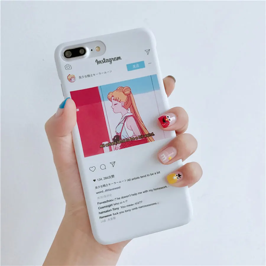Zmdldzsw slogon Instagram мультфильма модный образ принт Жесткий Тонкий чехол для iPhone 6S плюс