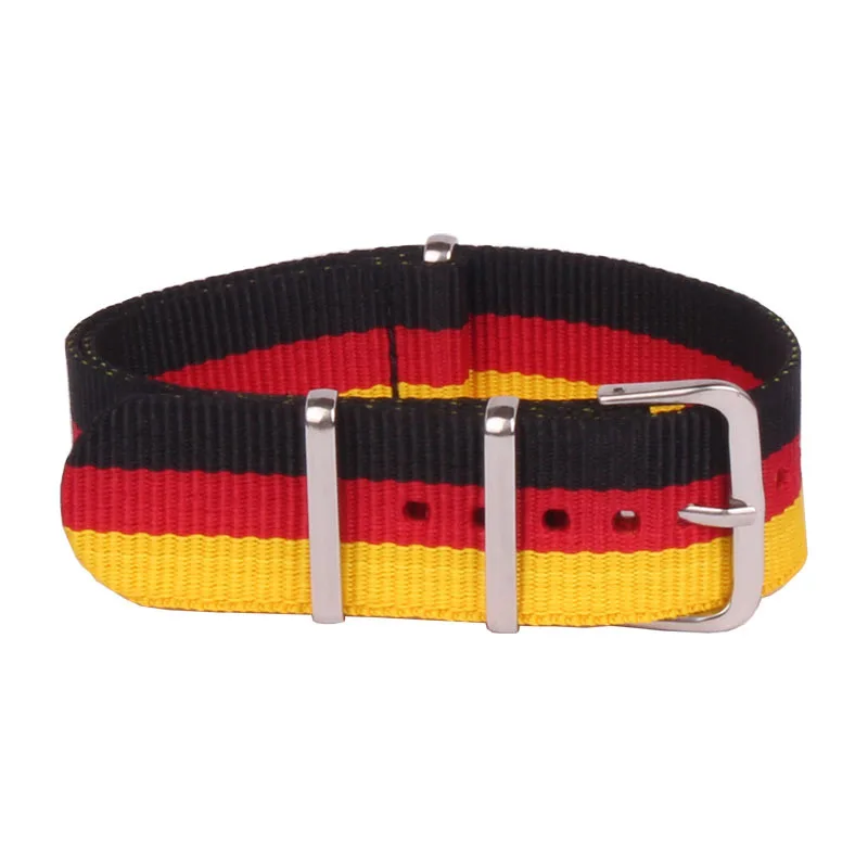 

Brand New Watch 22 mm Strong bracelet Multi Color Yellow Red Army nato fabric Nylon watchbands Strap Band Buckle belt 22mm