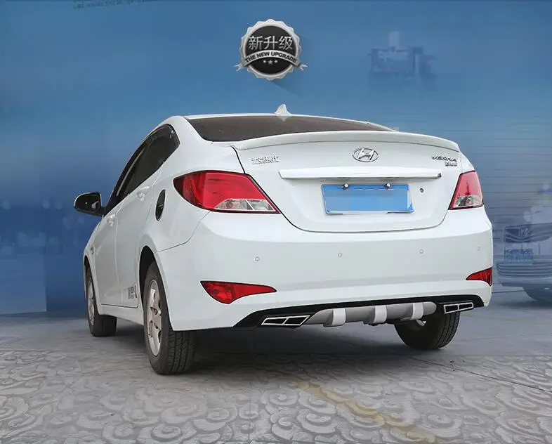 Для hyundai Verna ABS диффузор заднего бампера протектор для 2013 Verna Accent Body kit бампер задний передний Лопата для губ задний спойлер