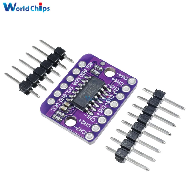 MCP3424 цифровой IEC ADC-4 модуль преобразования каналов для Raspberry Pi для Arduino 2,7-5,5 В высокая точность