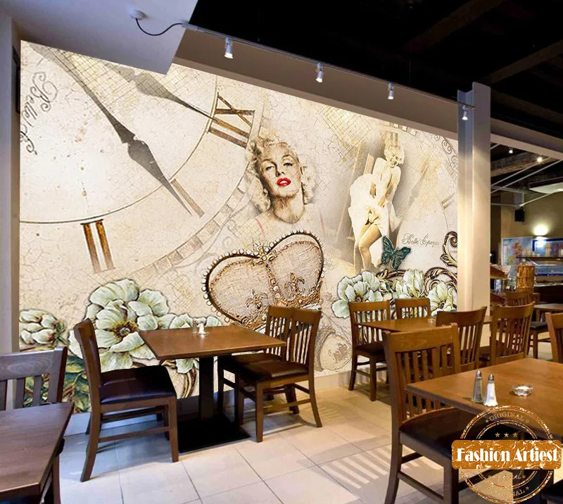 Пользовательские европейские винтажные Настенные обои с изображением старых