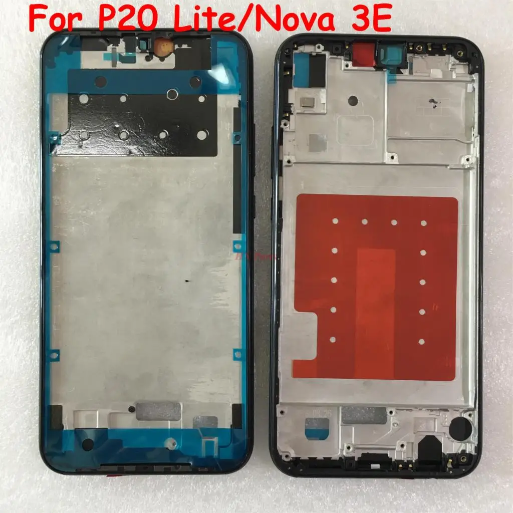 ЖК Задняя Лицевая панель для huawei P20 Lite/Nova 3E передняя рамка корпус средняя рамка Шасси+ наклейка клей запасные части