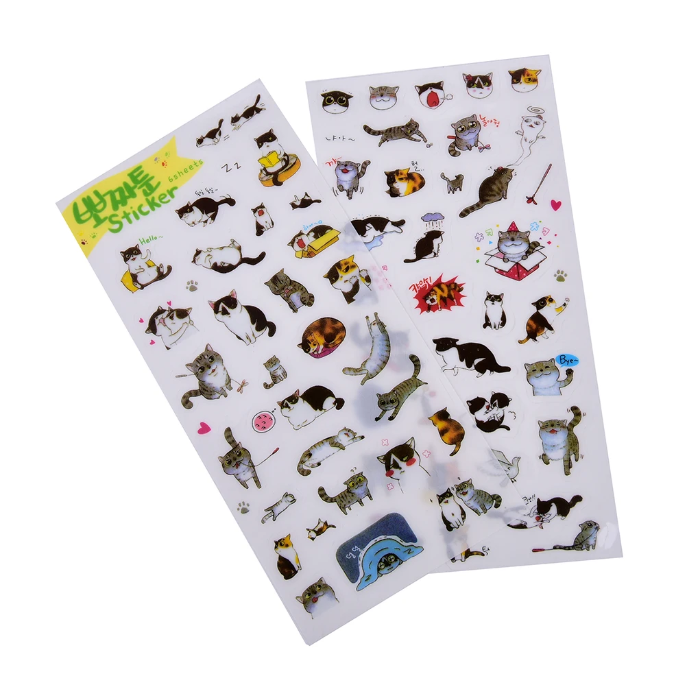 Оптовая продажа партиями по 6 шт./упак. милый кот дневник фотоальбом наклейки