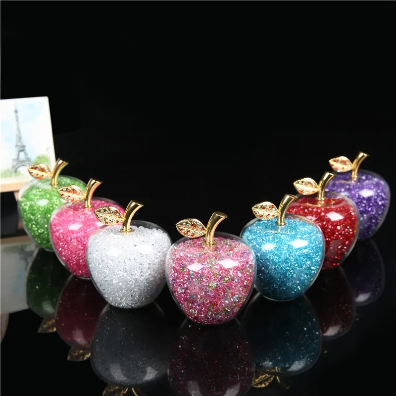 2 ''Rainstone Crystal Apple Paperweight Glass Pretty Gifts Crafts Art &amp Collection Christmas Home оформление свадебных