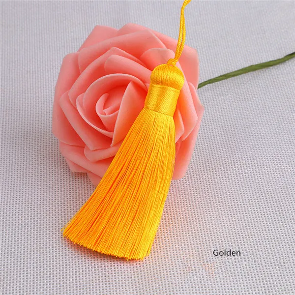 10 шт. Модные Разноцветные кисти Кулон DIY ремесла одежды Домашний текстильный занавес кулон аксессуары китайский узел кисточкой - Цвет: Golden