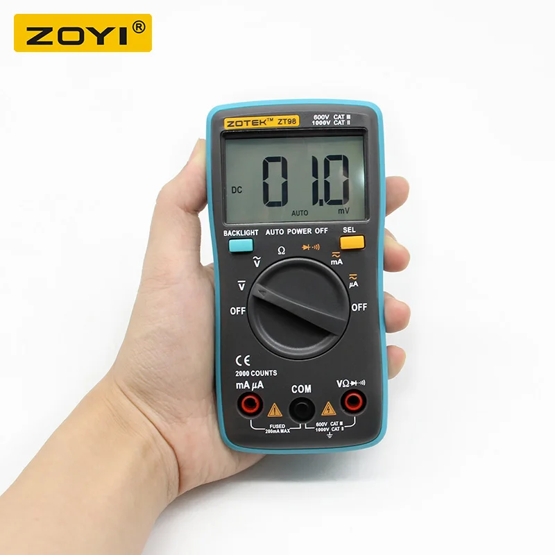 ZOYI ZT98 ручной профессиональный цифровой мультиметр Удержание данных истинный RMS