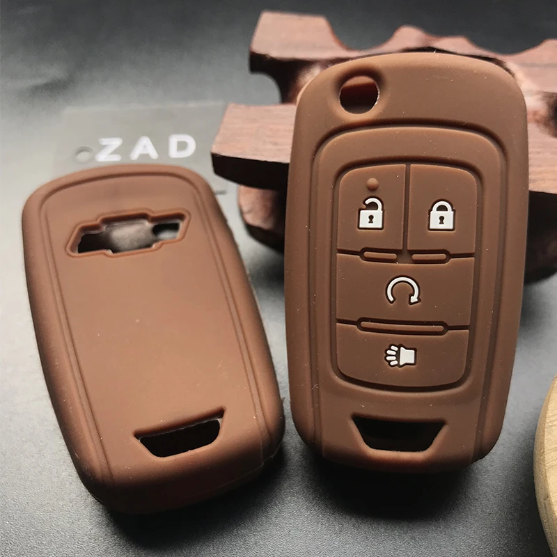 ZAD Silicone rubber car key cover for Chevrolet Camaro Cruze Equinox Malibu Sonic Spark Volt 4 buttons remote key-styling skin | Автомобили