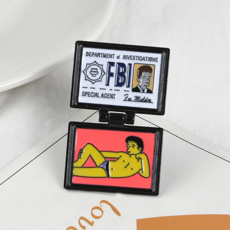 FBI ID photo card holder эмаль модная брошь полицейский одежда ювелирные изделия джинсовая