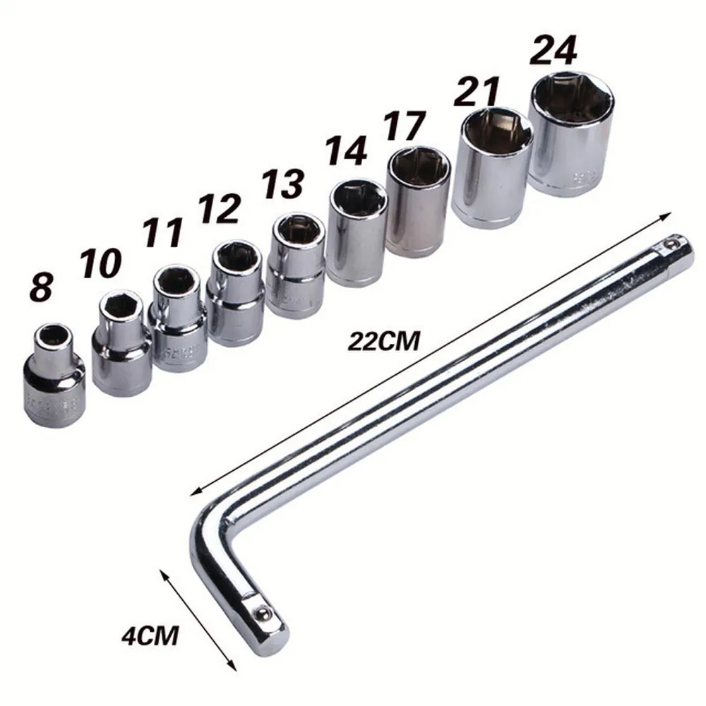 10pcs car socket wrench kits set repair tool MAX SOCKET 24mm 21MM |