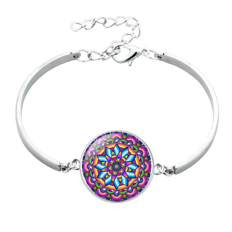 Adjustable Women Glass Graceful Girls Bracelet Datura stramonium Korean 1PC Flower 12 Colors 2018 New Arrival Yoga Buddhism | Украшения и