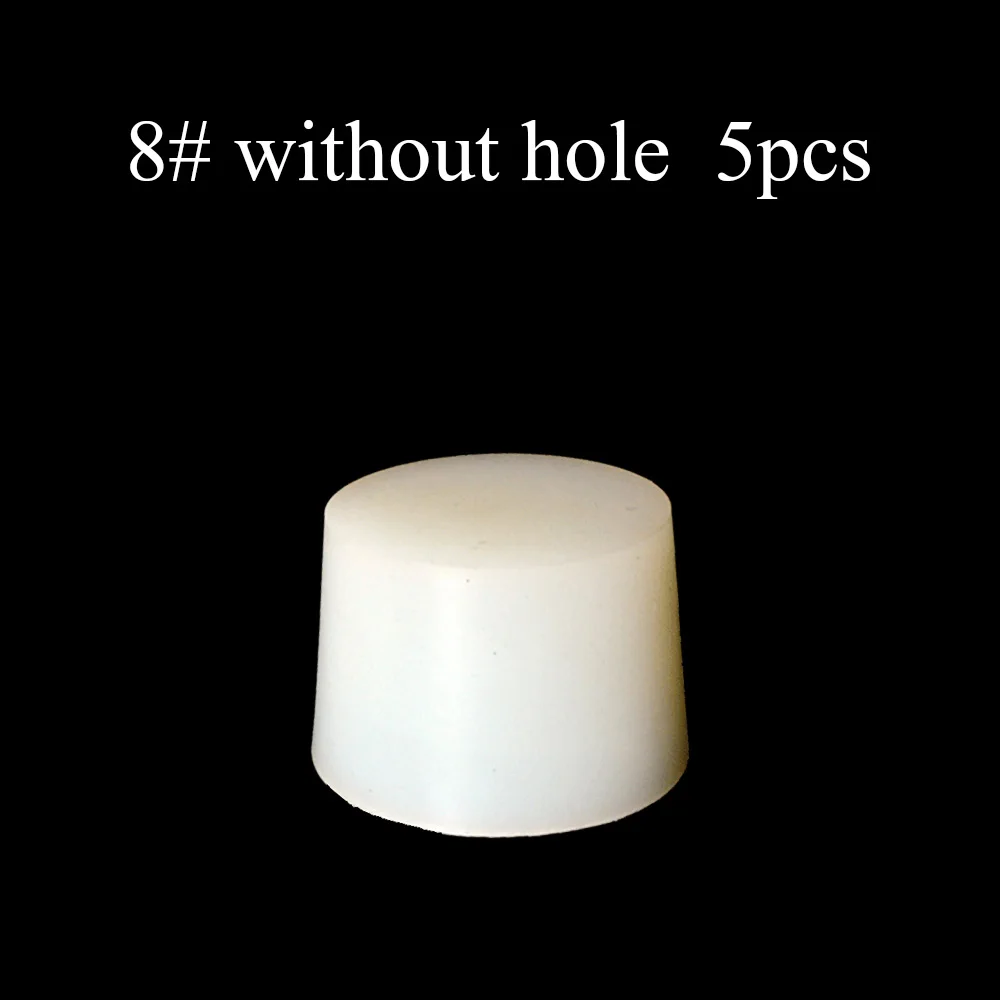 8 without hole 5pcs Домашние винные пробки для варки, Силиконовая пробка с отверстием для воздушного клапана, пузырьковый клапан, класс с силиконовой резиновой пробкой, пивоваренный инструмент acces - Цвет: 8 without hole 5pcs
