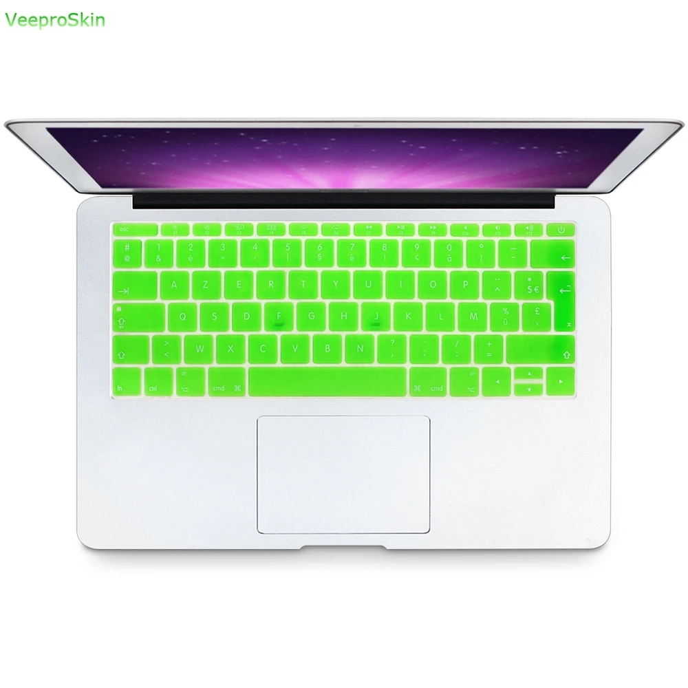 Для Macbook 12 дюймов AZERTY французский Великобритания силиконовая клавиатура кожного покрова для MacBook New Pro 1" A1708( версия, без Touch Bar
