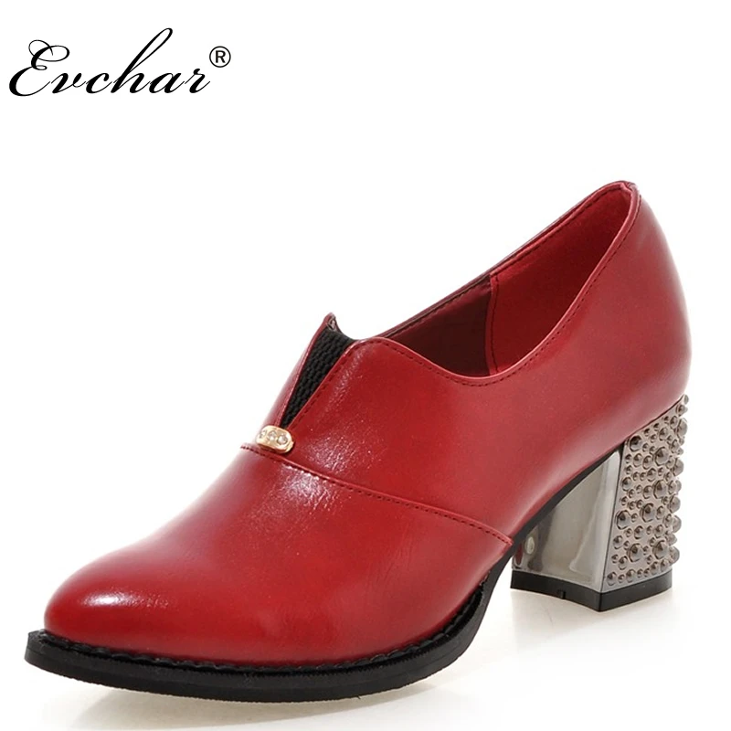 Женские модельные туфли на высоком каблуке цвет красный черный синий модные