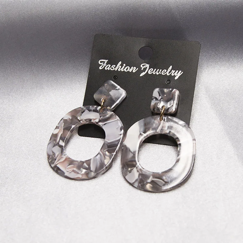 Серьги подвески для женщин круглые овальные серьги в виде раковины из акриловой