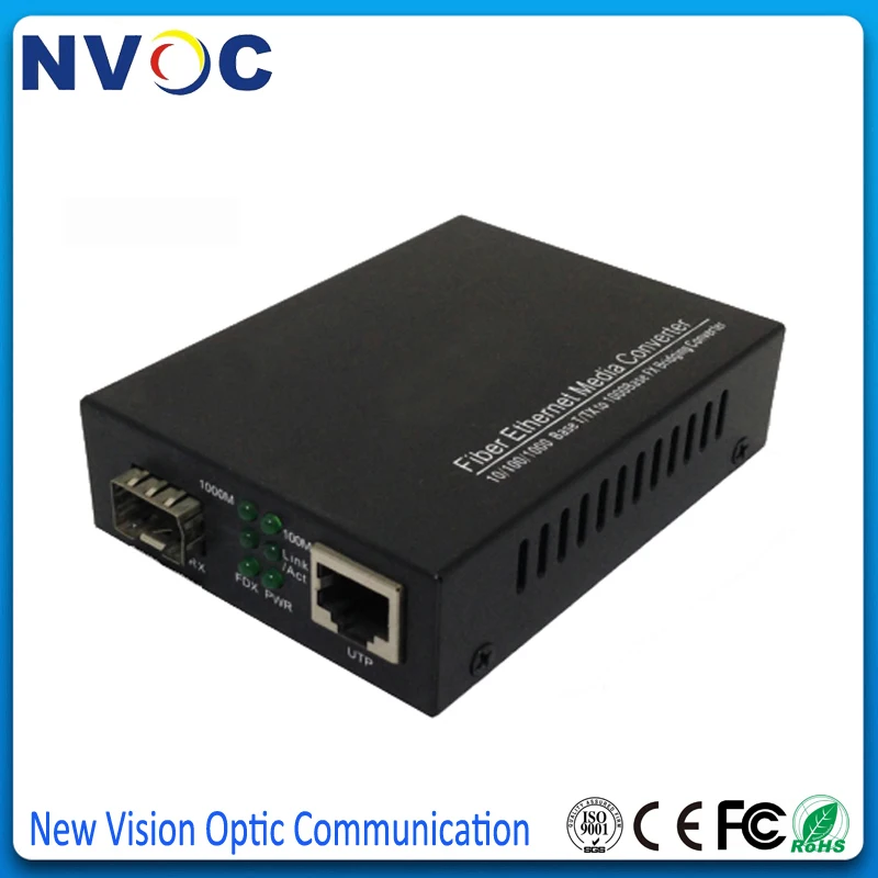 1000M 1 RJ45+1 Gigabit SFP Port Ethernet Unmanaged Fiber Optic Switch Euro Charger External power supply Media converter | Мобильные