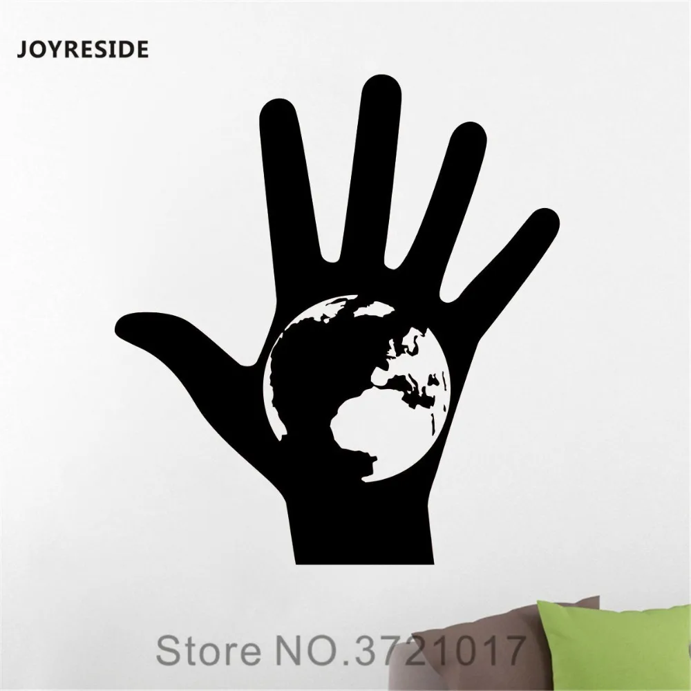 Настенная виниловая роспись для детской комнаты в виде глобуса | Дом и сад