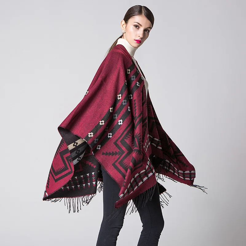 Abrigo Mujer пончо богемная шаль накидка зимнее пальто женские y capas desigual manteau femme hiver Sjaal
