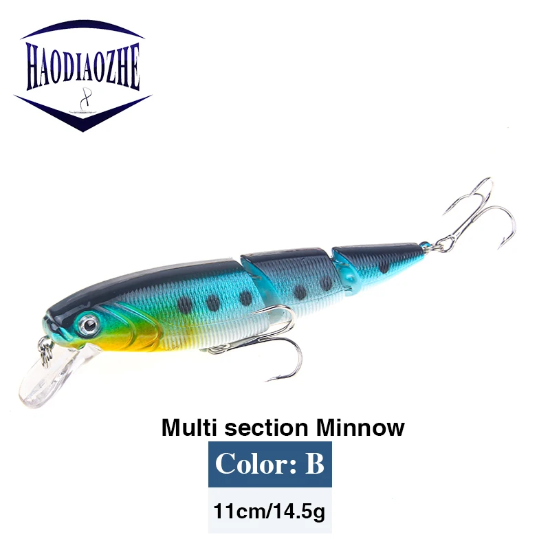 Соединенные рыболовные приманки Minnow 3 секции 11 см 14 5 г твердая приманка