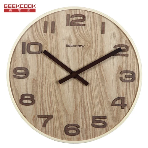 Light Wood 1 Без стекла Светоотражающие 12 ''14'' винтажные большие 3D настенные часы дизайн бесшумные часы для гостиной домашний декор часы Современный дизайн настенные часы - Цвет: Light Wood 1