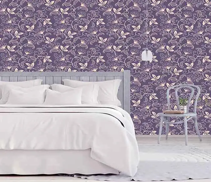 

[Self-Adhesive] 3D Purple Floral Pattern 33 Wall Paper mural Wall Print Decal Wall Murals