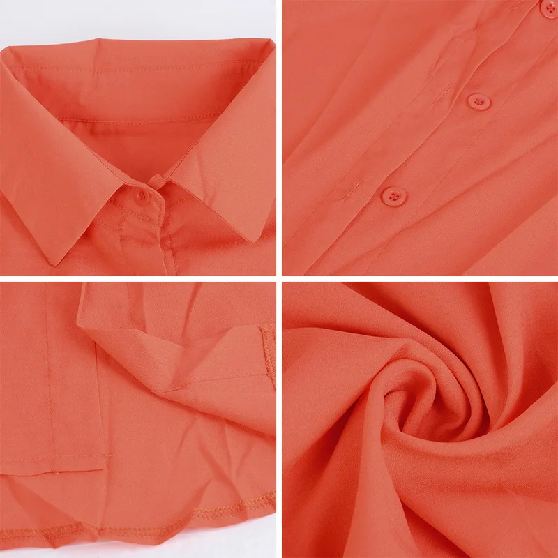 NIBESSER 2018 Женская однотонная шифоновая рубашка на пуговицах с глубоким v образным