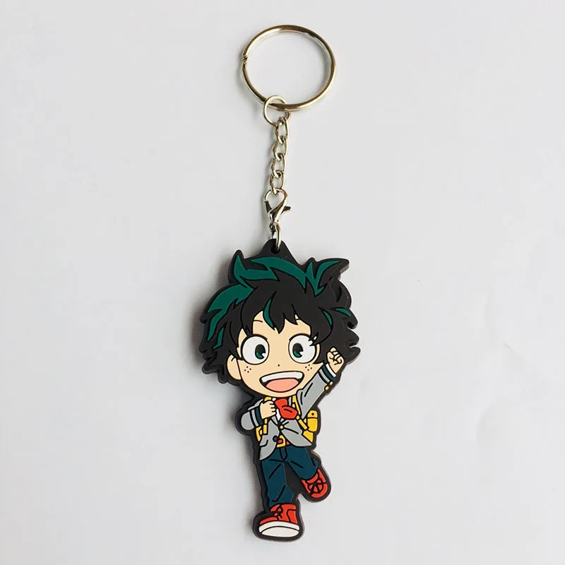 2 Мультфильм мой герой Academy ПВХ брелок мидория Izuku Todoroki Shoto Bakugou кацуки милый смешной кулон брелки для ключей porte clefs - Цвет: 2