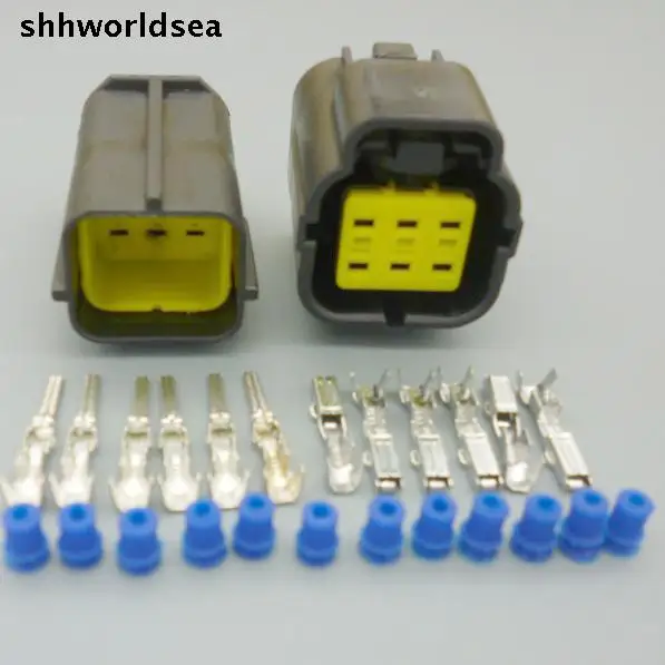 

shhworldsea 6 Pin Way Waterproof Wire Connector Female Male Plug Car Auto Sealed Truck Socket 174264-2 174262-2