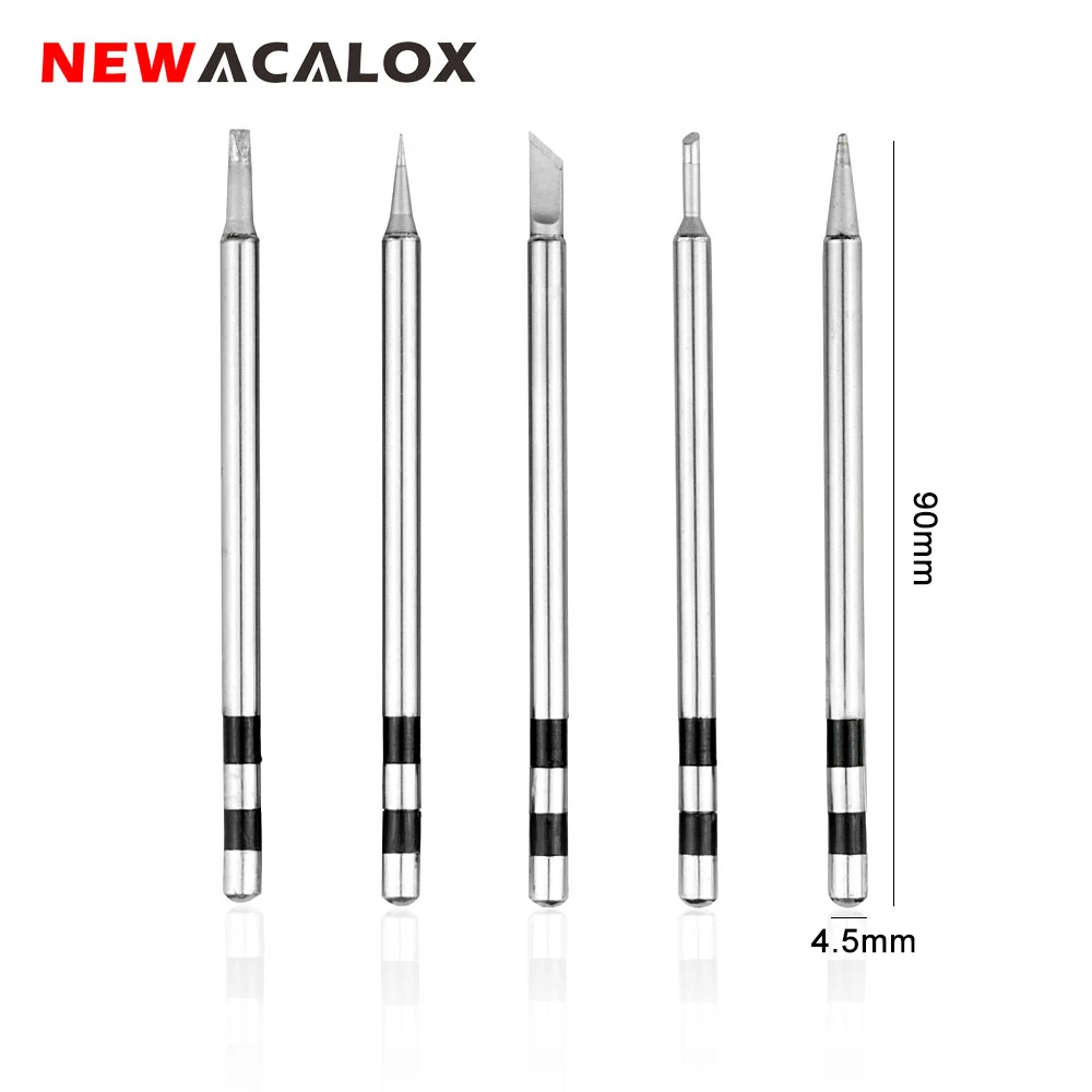 NEWACALOX 5 шт./лот DC5V/10 Вт Нержавеющая сталь сварочные наконечники специально для PX-988USB паяльник для подключения к I/K/боп/2C/2.4D жало паяльника