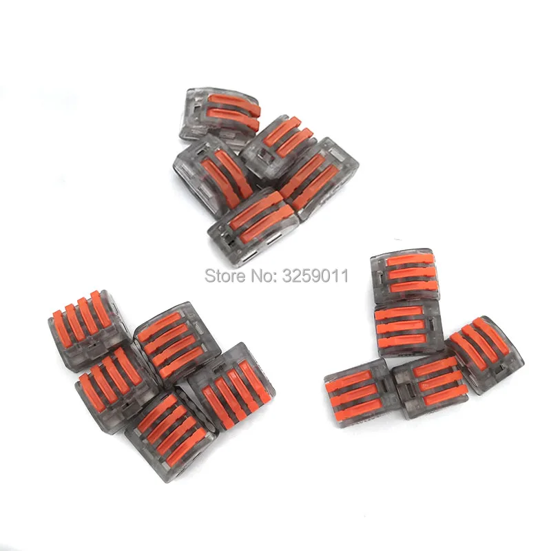 30PCS Compact Splicing wire Connector Lever Push Fit Cable Universal Terminal Block 28-12 AWG PCT-212 transparent Assortment kit |