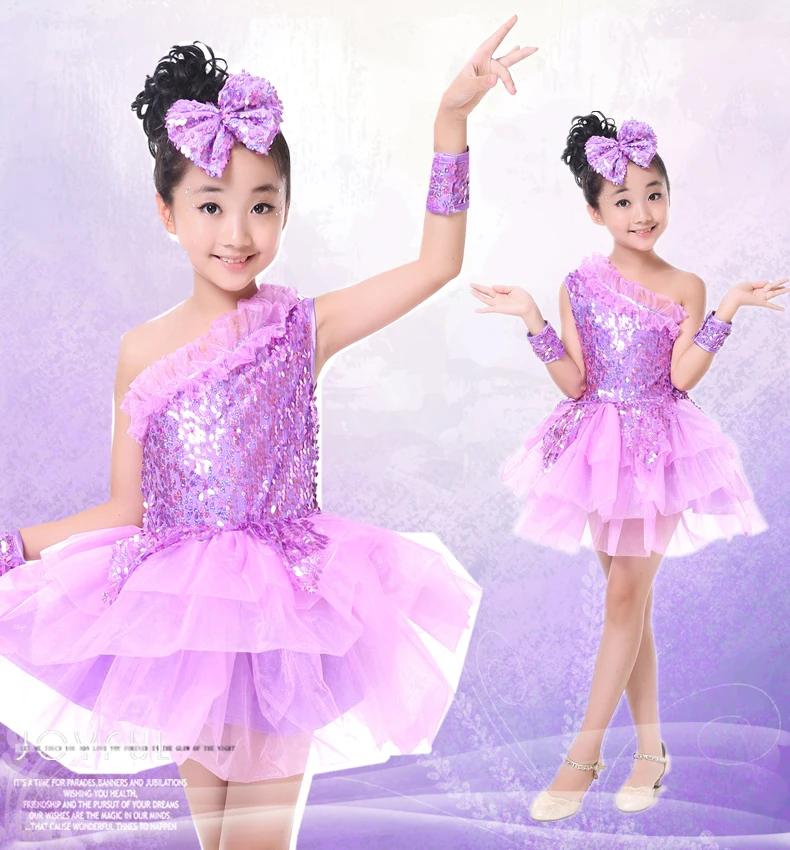 

The new children 's dance clothing girls sequins princess princess skirt performance dress girl dancing dress summer