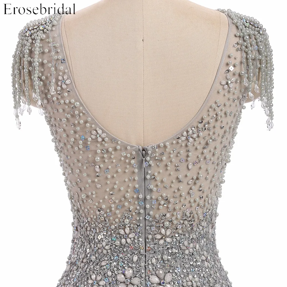 Женское вечернее платье Русалка Erosebridal серое Элегантное Длинное Платье с