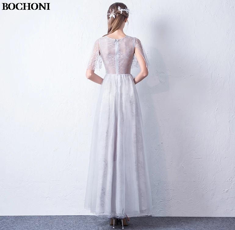 BOCHONI 2018 Новое поступление шею марля вышивка длинное платье Пользовательские
