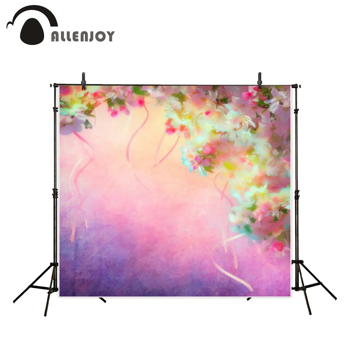 Фон для фотостудии Allenjoy из виниловой ткани с изображением цветов фиолетового