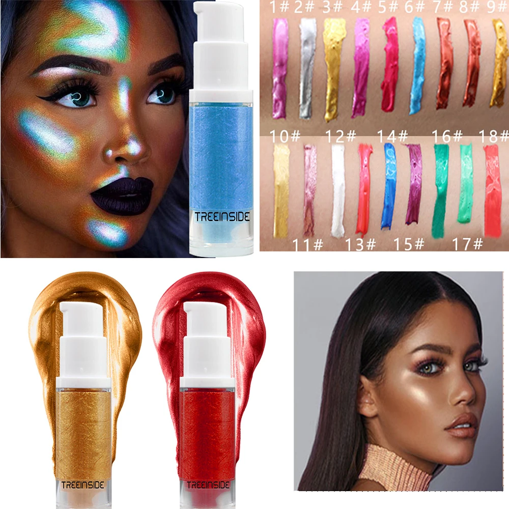 Бренд TREEINSIDE металлический жидкий хайлайтер крем для макияжа мерцающий блеск