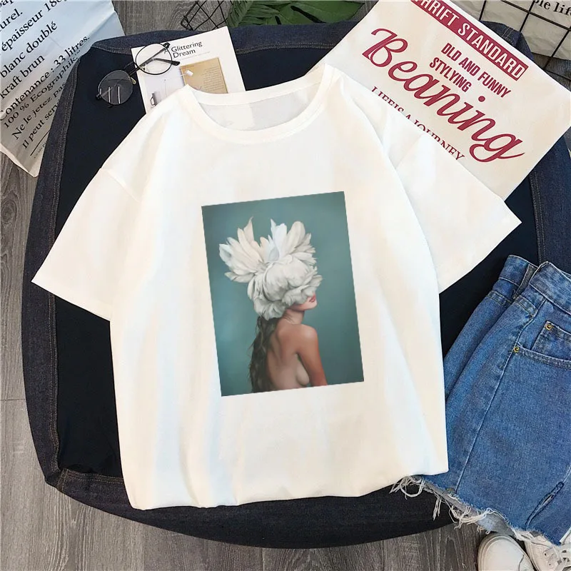 Лидер продаж хлопковая Футболка пикантные топы с короткими рукавами и принтом в