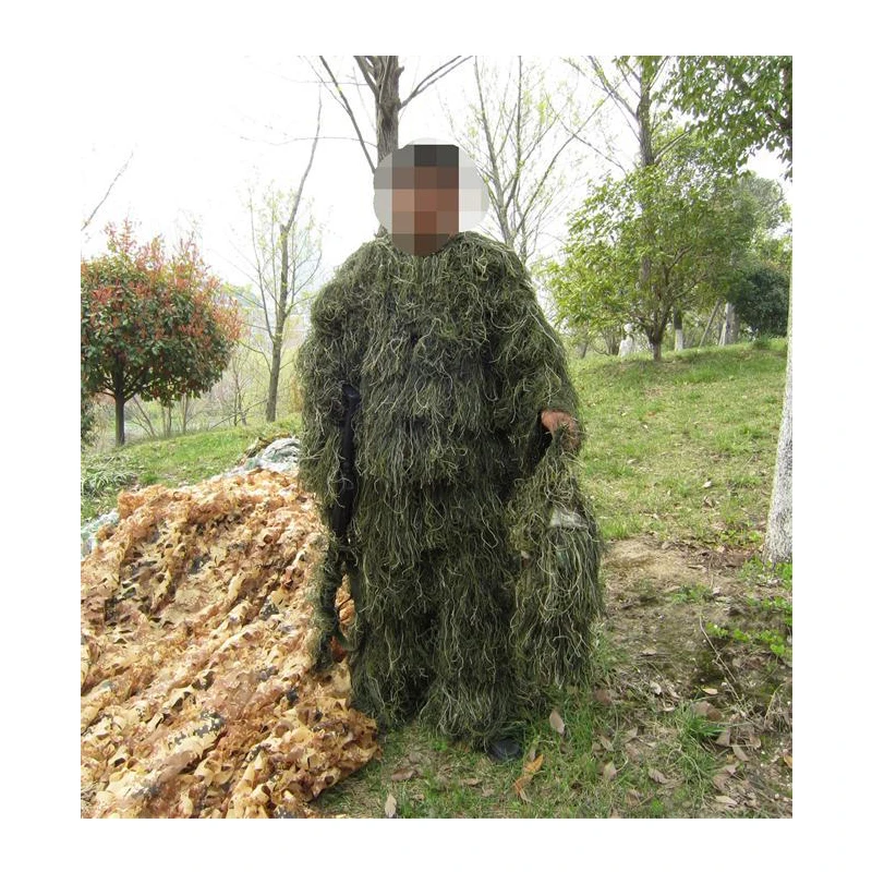 Охотничий костюм Ghillie камуфляжные костюмы с 3D бионическими листьями леса CS
