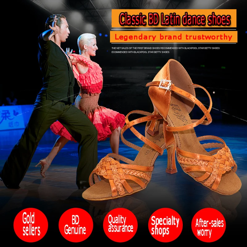 Factory wholesale custom made BD Latin Dance Shoes 2360-B An awl heel Imported satin Women dance shoes 10pair/lot Free shipping
