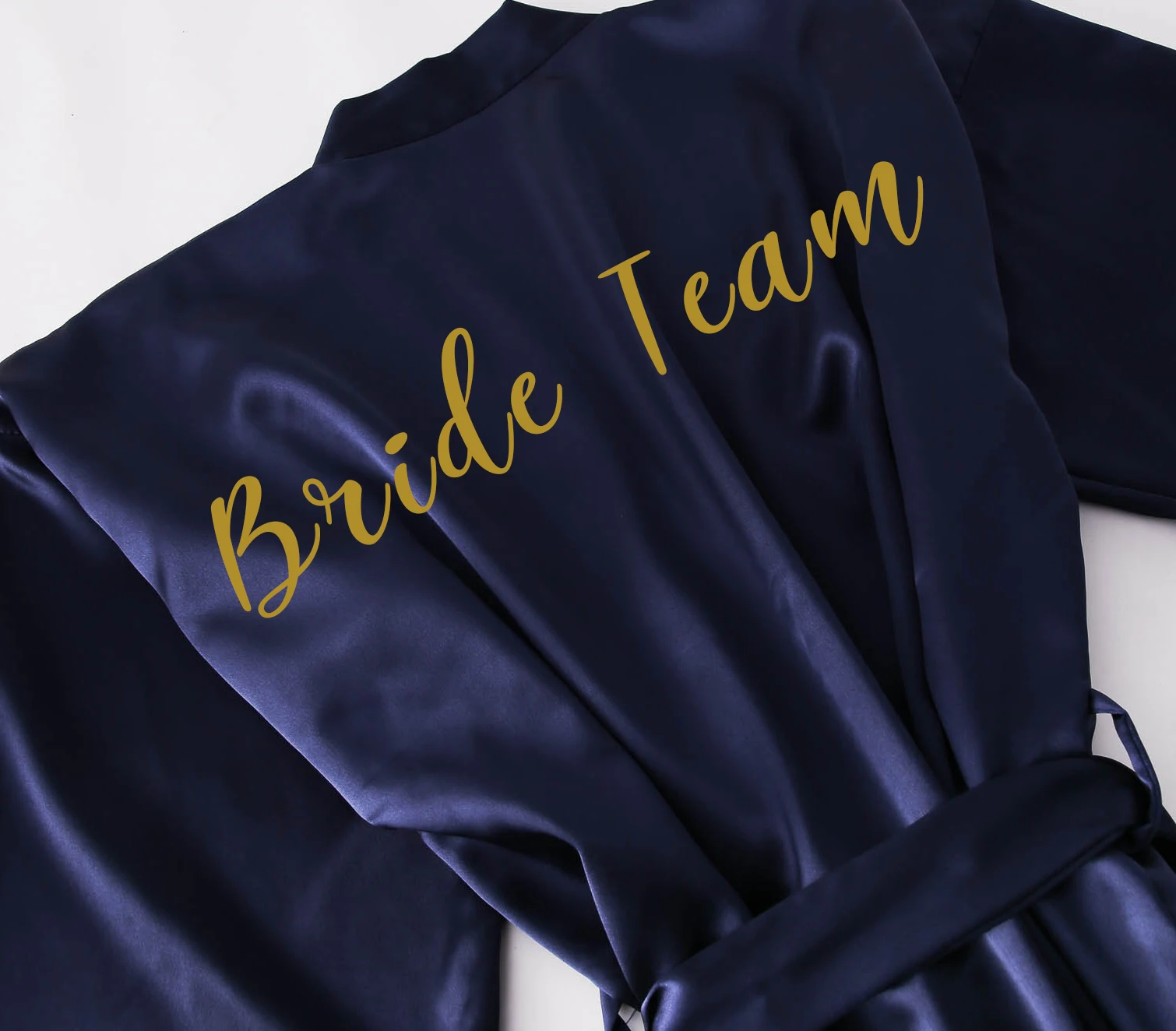 blue Bride Team Owiter атласные шелковые халаты плюс размер свадебный банный халат невесты халат Летняя женская одежда ночная рубашка подружки невесты - Цвет: blue Bride Team