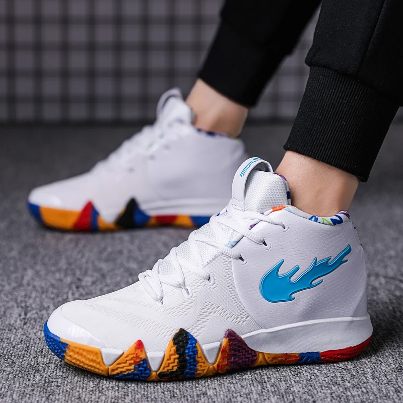 2019 желтые кроссовки для мужчин Kyrie 4 Баскетбольная обувь высокая Jordan Нескользящая
