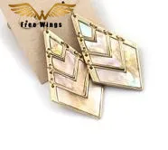 Большие серьги модные уникальные в виде ракушки Золотые для женщин ювелирные