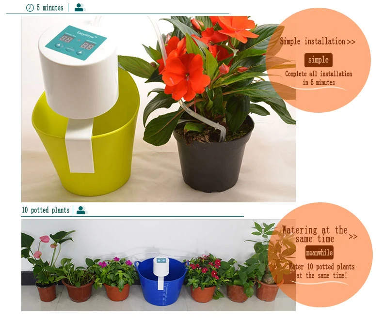 Intelligent Garden Succulents Rechargeable Automatic Watering Device Potted Plant Drip Irrigation Timer System Watering Kits