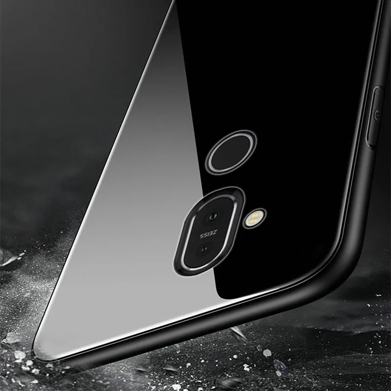 Противоударный чехол для Nokia 6 1 7 Plus из закаленного стекла с мягкой силиконовой