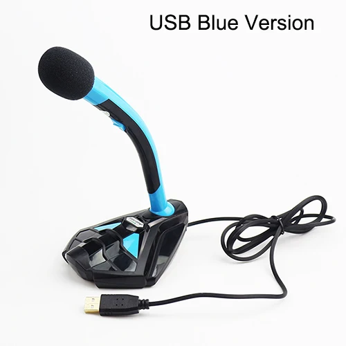 USB Blue Профессиональный микрофон для караоке для компьютера HD Studio с шумоподавлением USB 3,5 мм микрофон конденсатор для записи вокала PC - Цвет: USB Blue