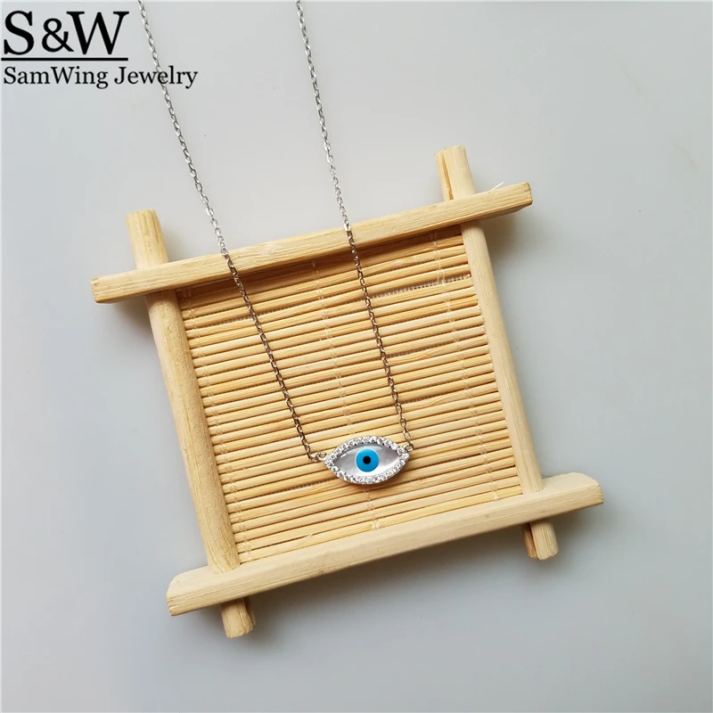5pcs 2017 Wholesale genuine mother of pearl turkish eye fashion 925 sterling silver necklace | Украшения и аксессуары